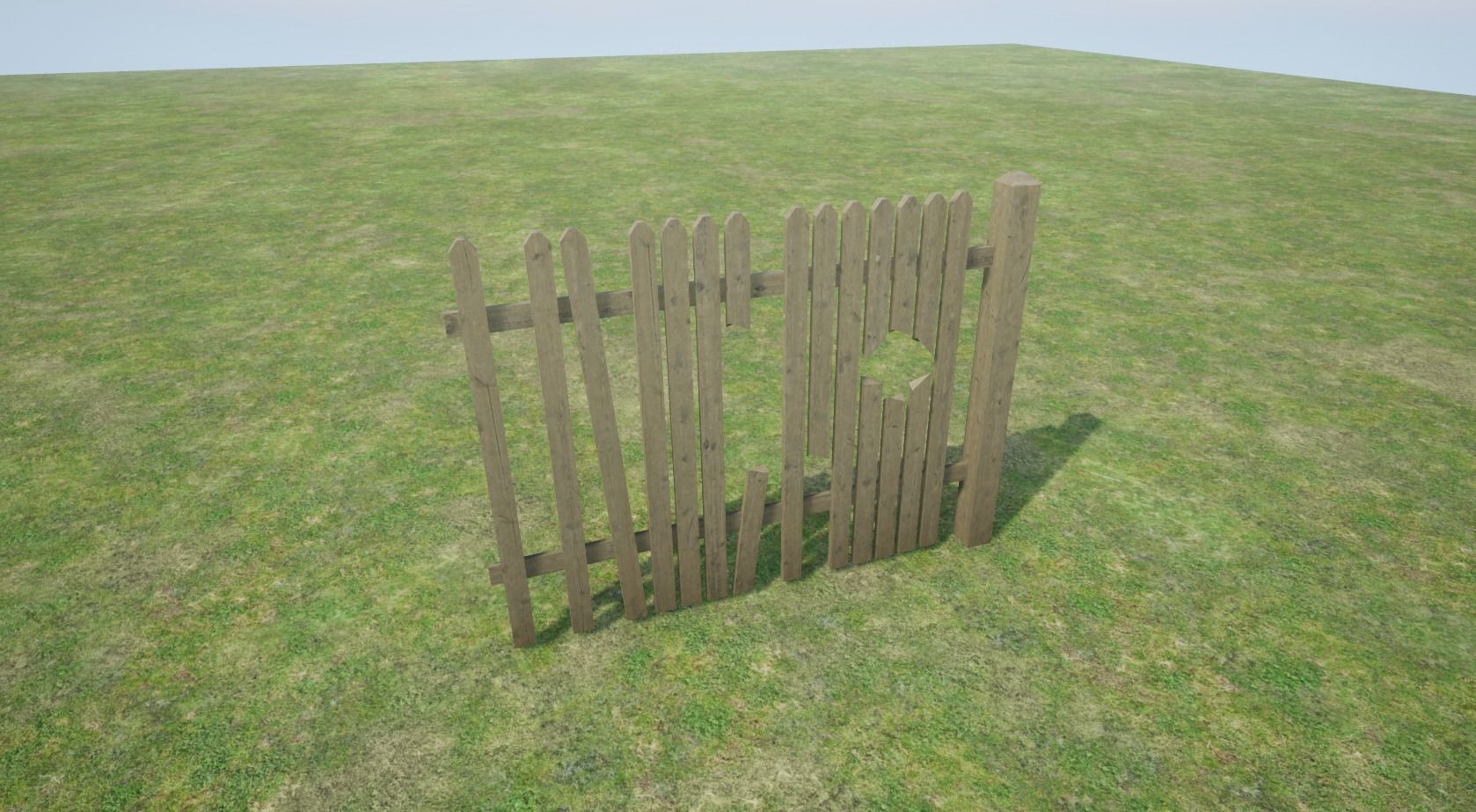 Modular Wooden Fence Low-poly 3D model_22