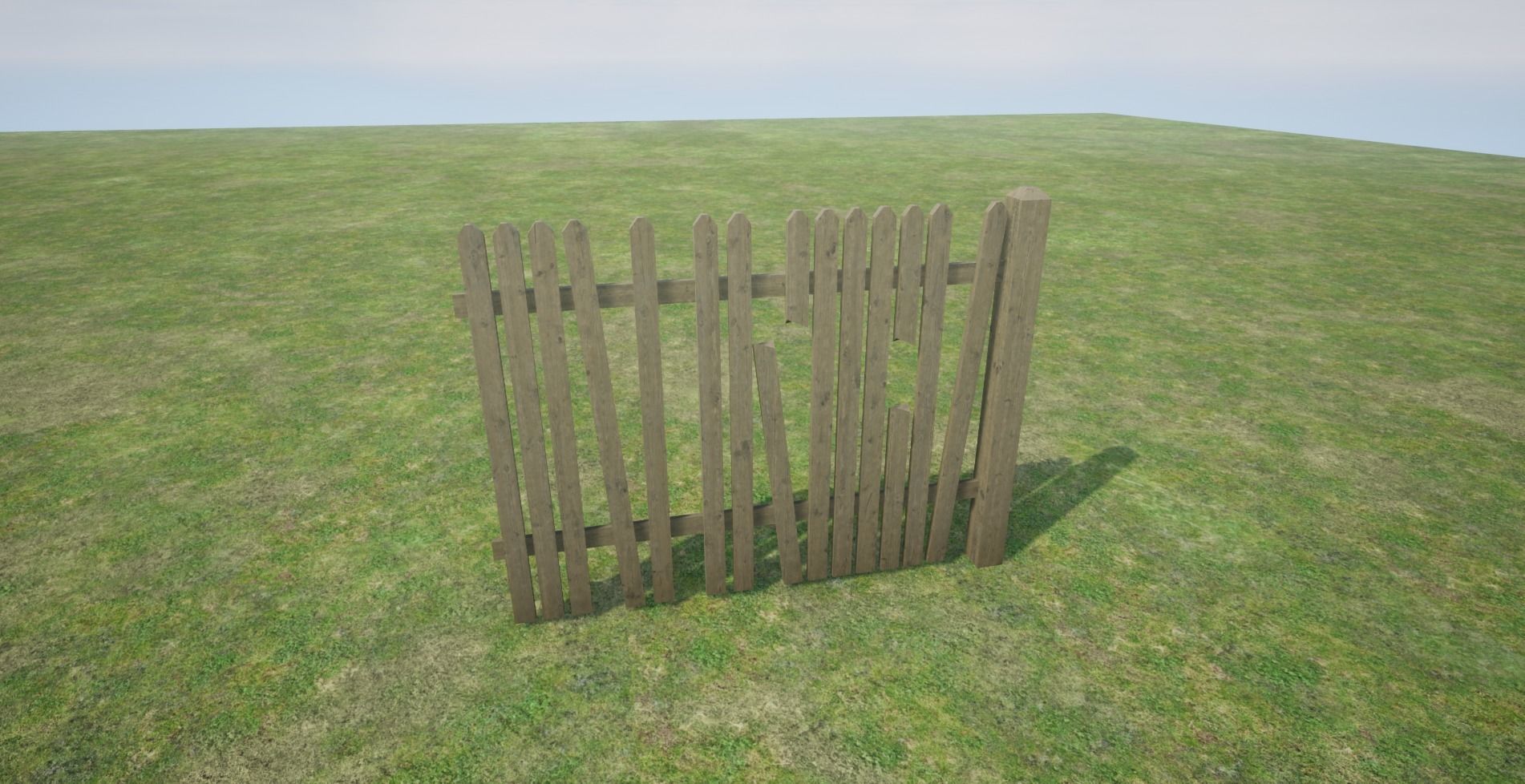 Modular Wooden Fence Low-poly 3D model_18