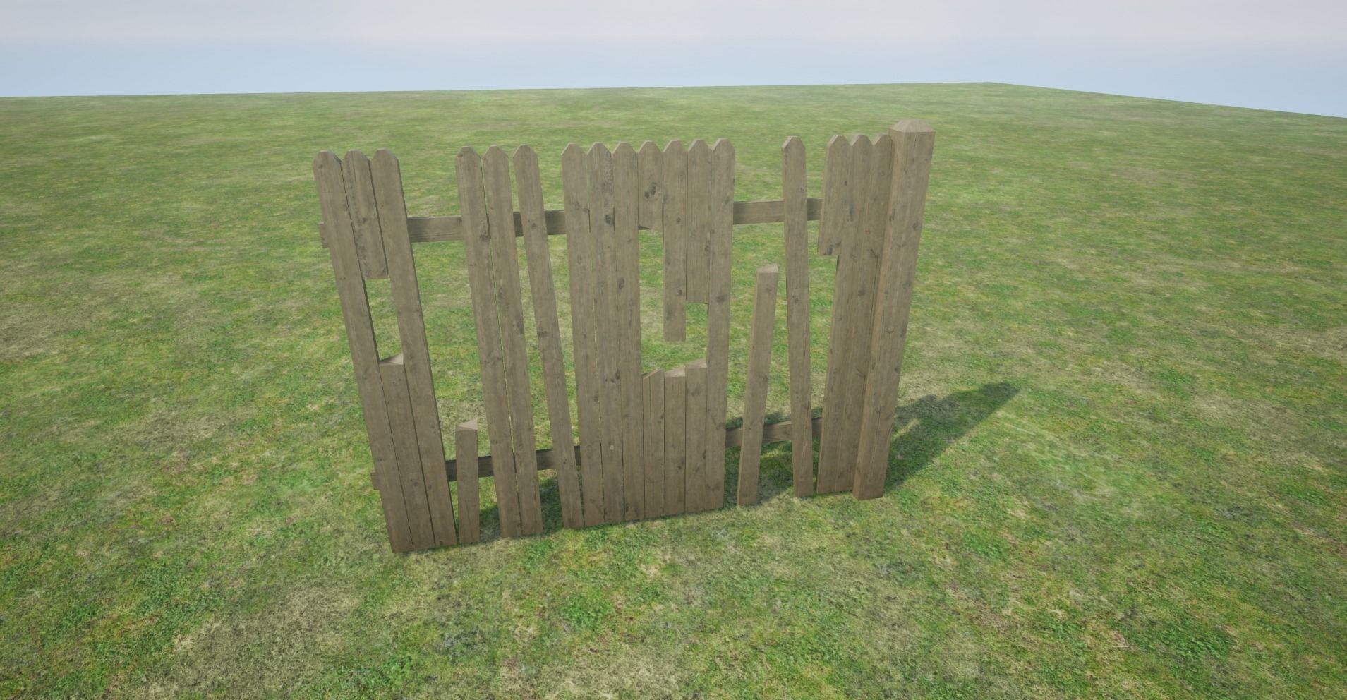 Modular Wooden Fence Low-poly 3D model_23