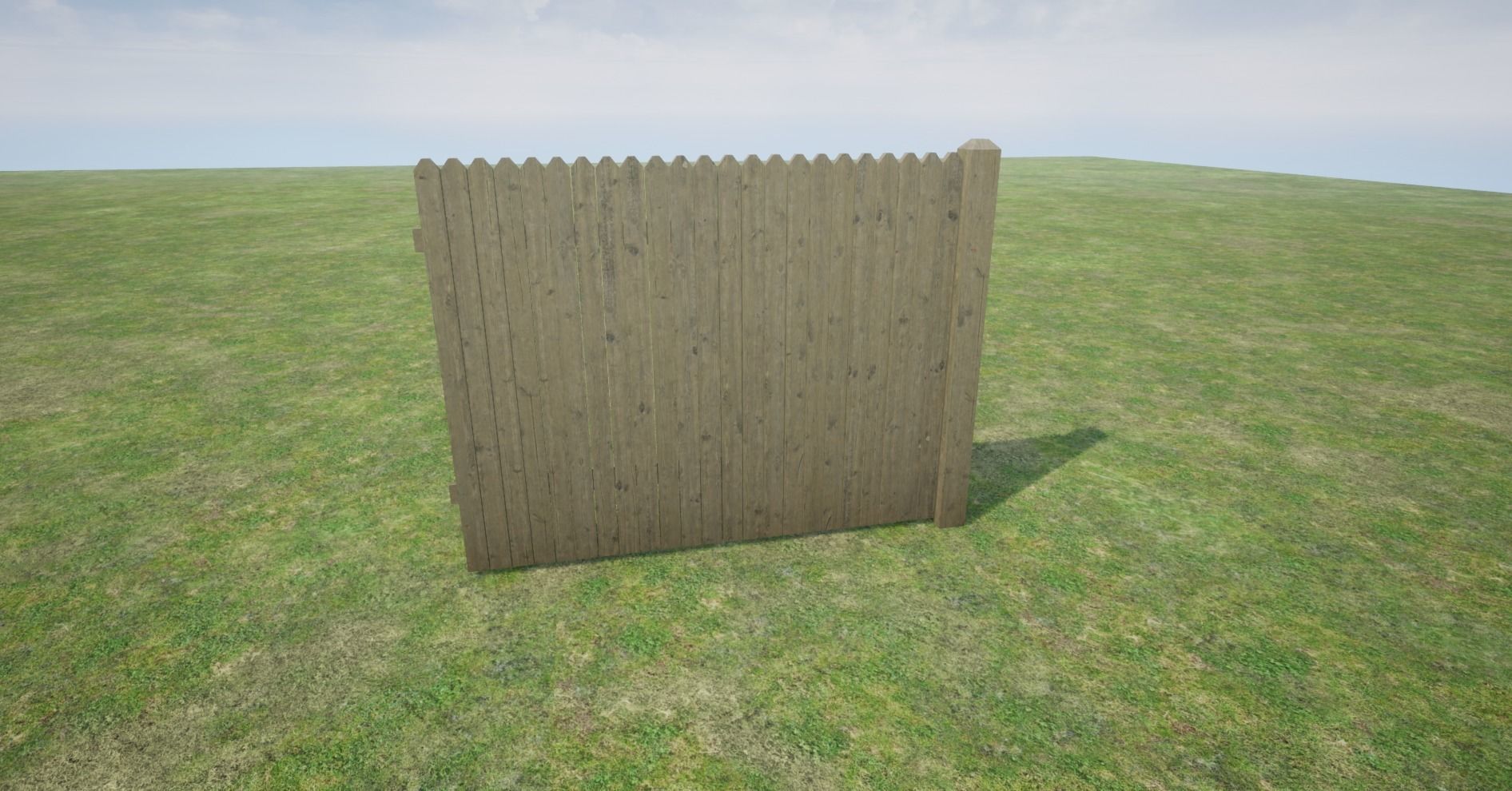 Modular Wooden Fence Low-poly 3D model_20