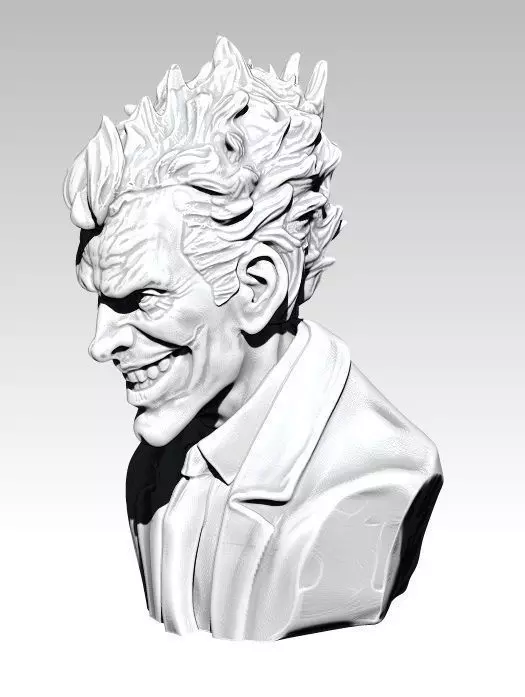 The Crazy Joker Bust Detailed Realistic 3D print model