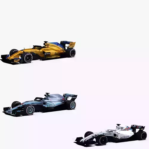 Formula 1 2018 cars Pack 4 Low-poly 3D model
