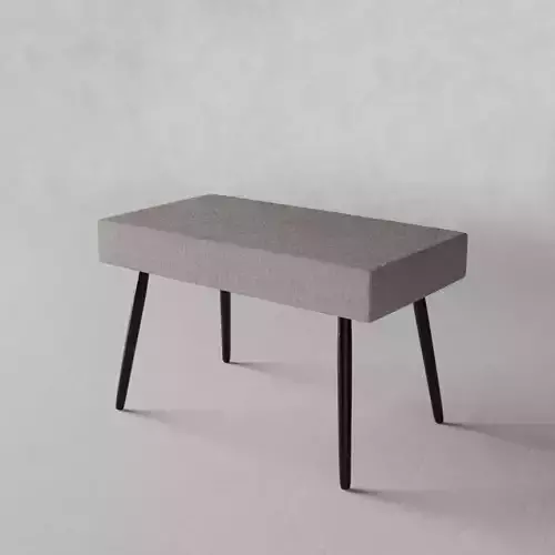 Bench black legs cloth seat