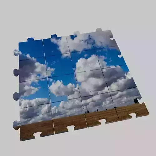 puzzle jigsaw with clouds in sky
