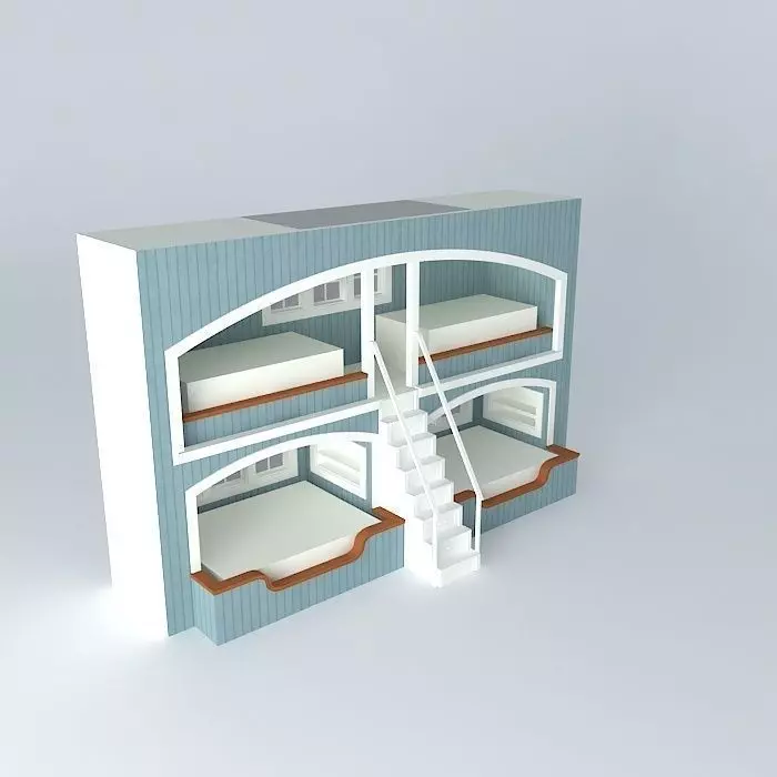 Bunk Bed Wall Free 3D model_0