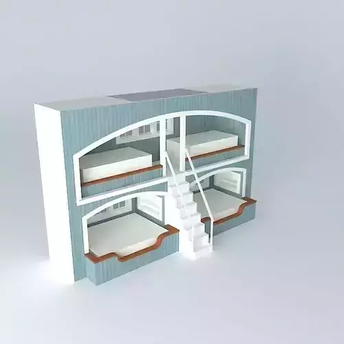 Bunk Bed Wall Free 3D model