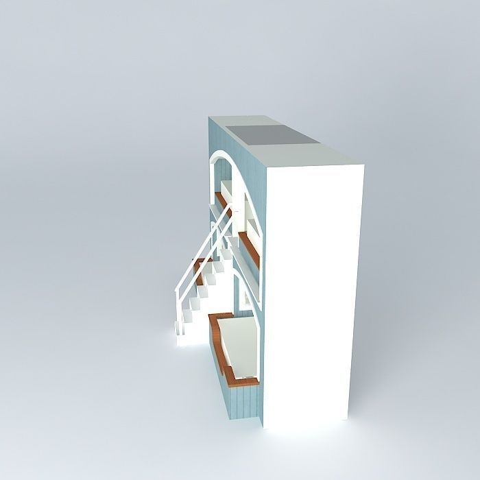 Bunk Bed Wall Free 3D model_2