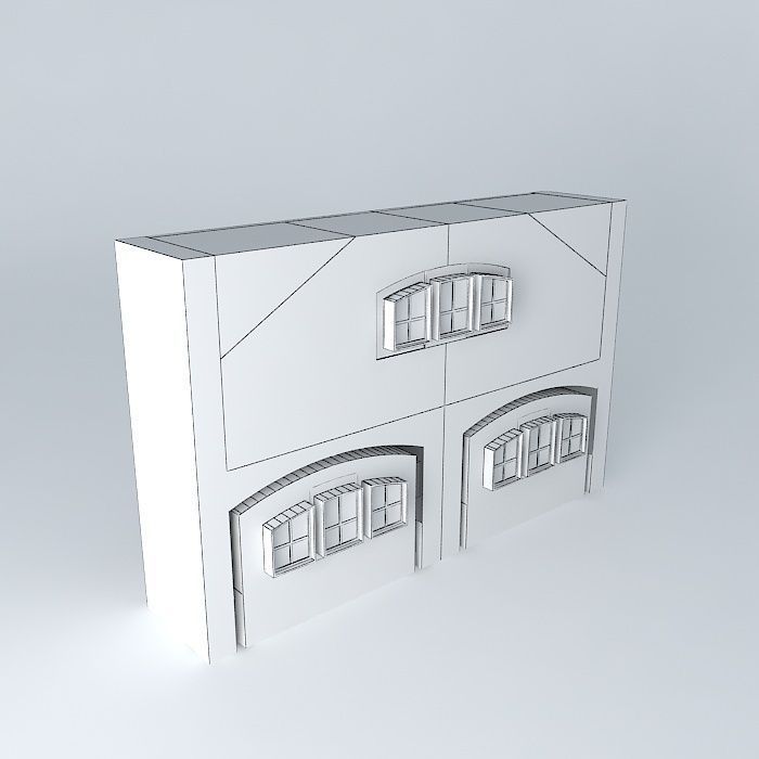 Bunk Bed Wall Free 3D model_4