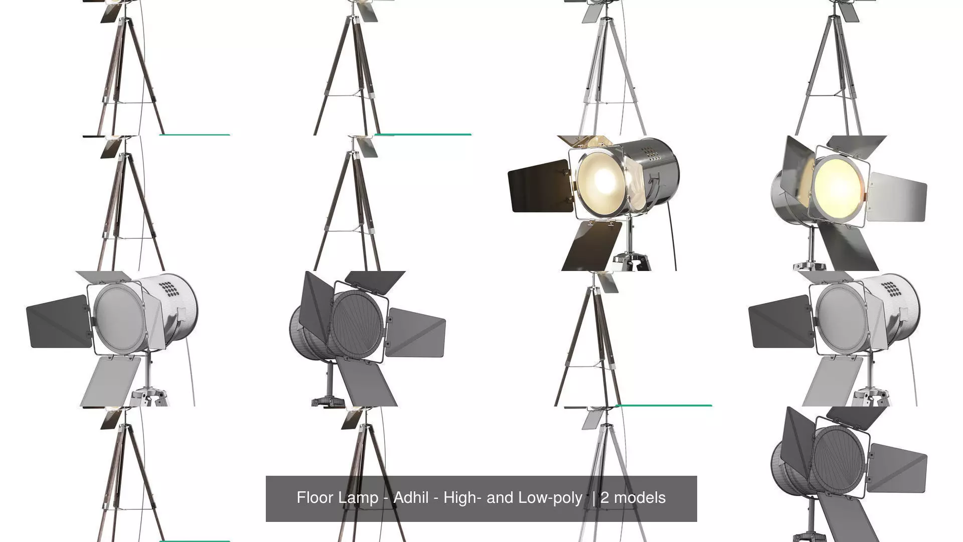 Floor Lamp - Adhil - High- and Low-poly  3D Model Collection_0