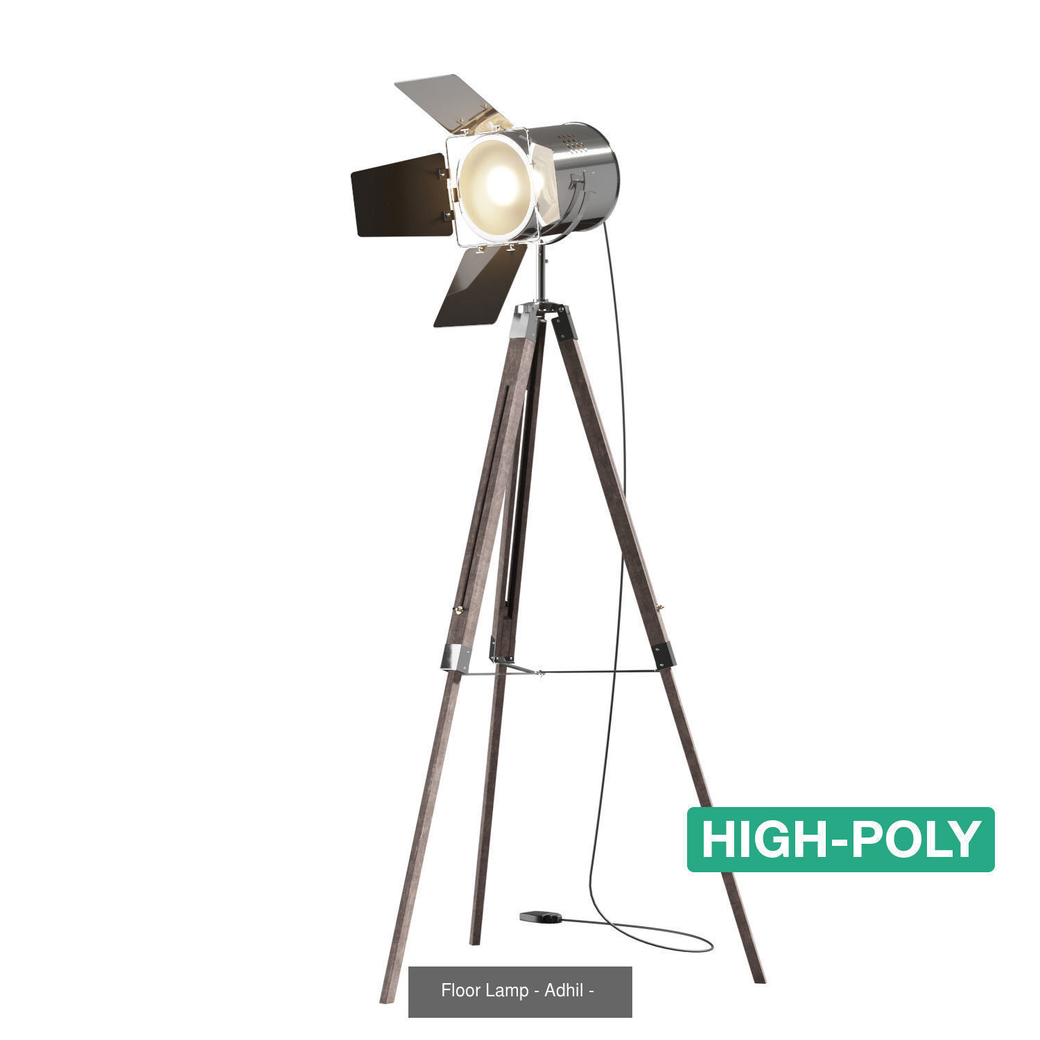 Floor Lamp - Adhil - High- and Low-poly  3D Model Collection_1
