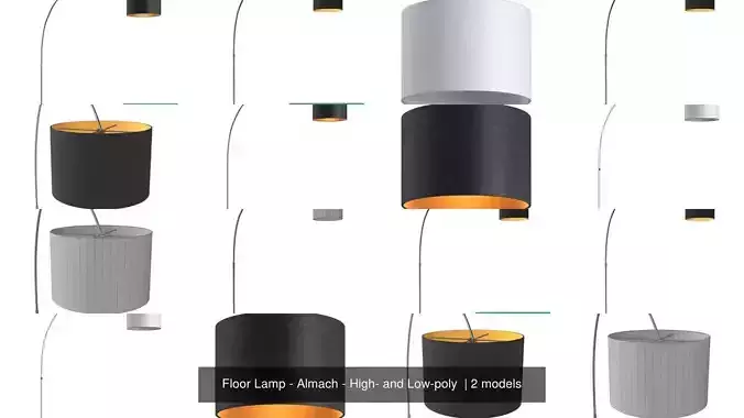 Floor Lamp - Almach - High- and Low-poly  3D Model Collection