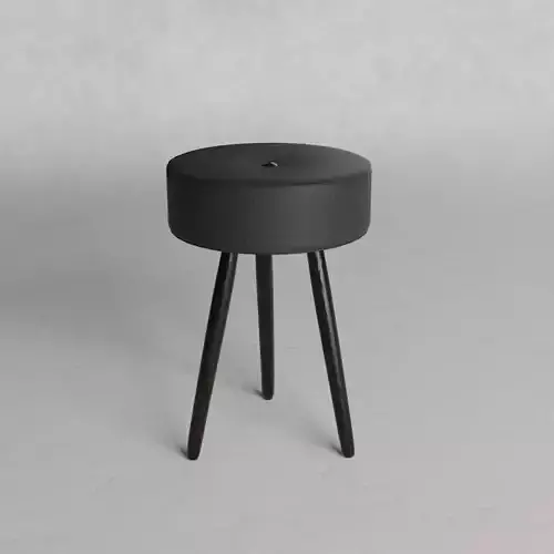Stool round leather