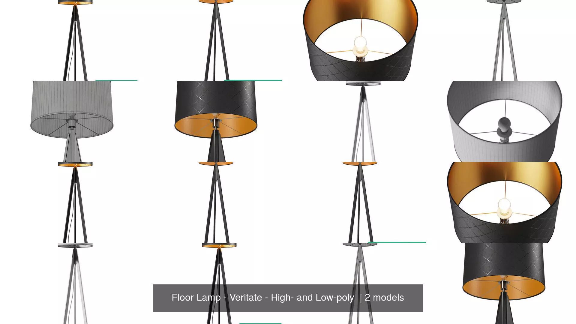 Floor Lamp - Veritate - High- and Low-poly  3D Model Collection
