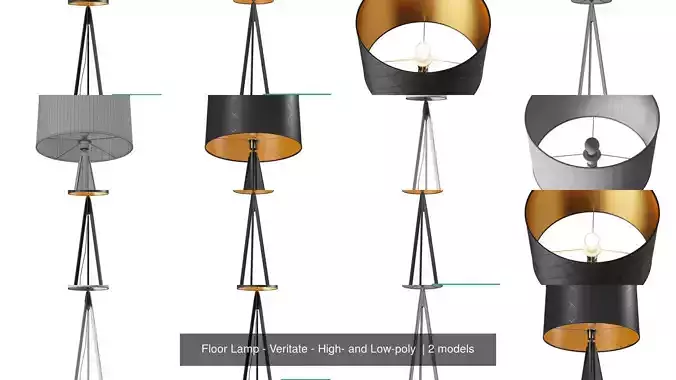 Floor Lamp - Veritate - High- and Low-poly 