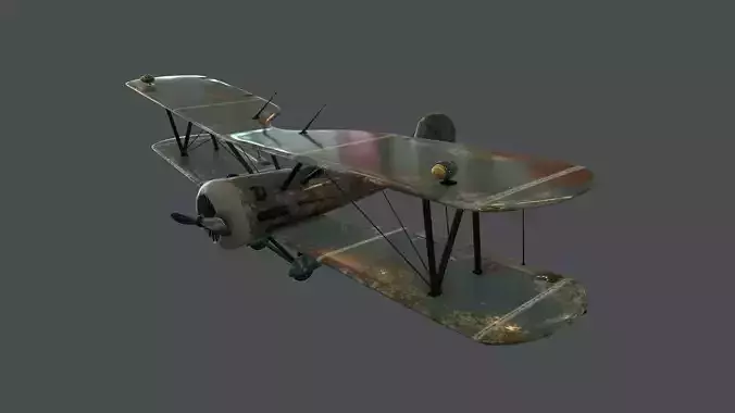 Plane rusty biplane