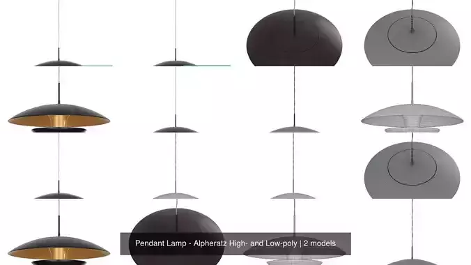 Pendant Lamp - Alpheratz - High- and Low-poly  3D Model Collection