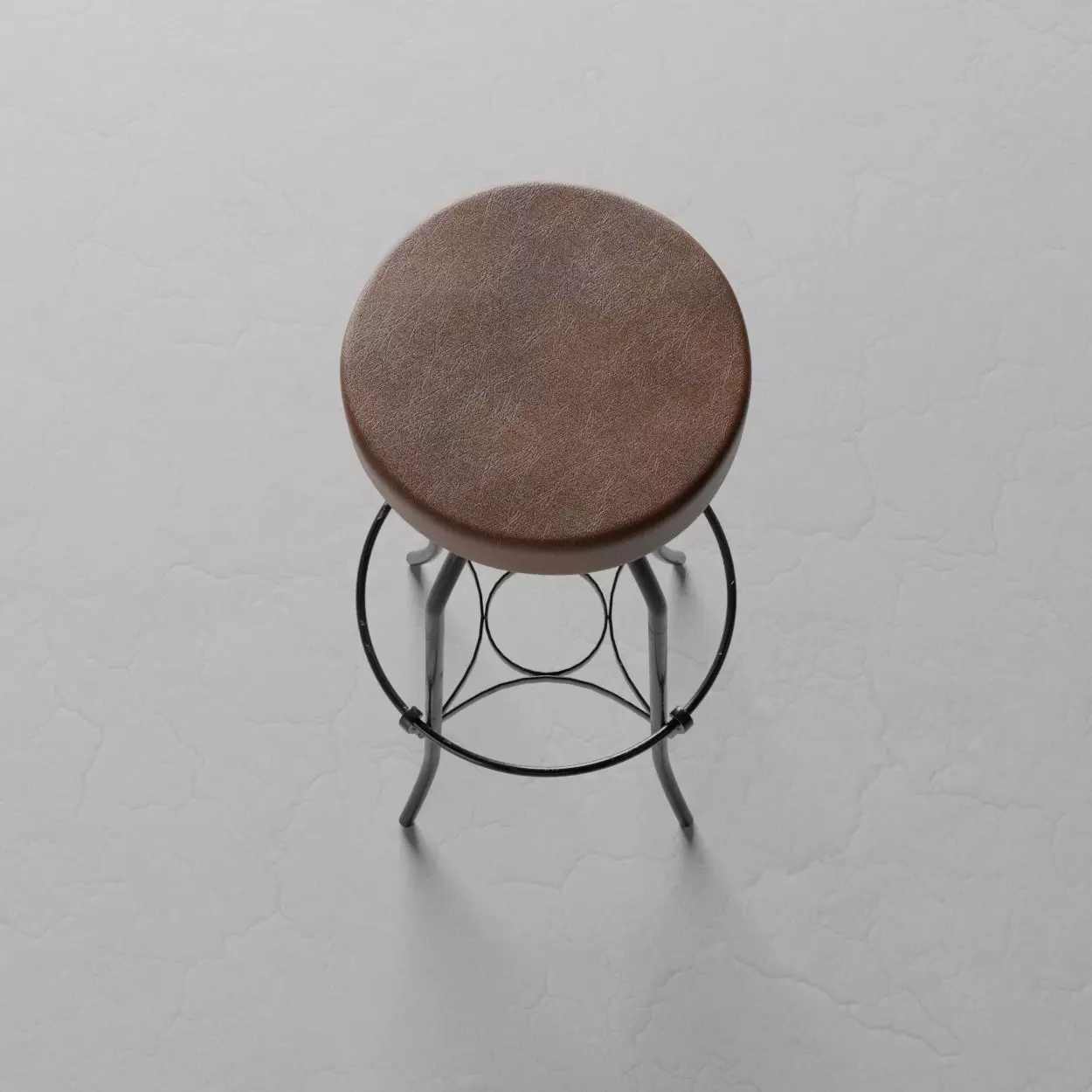 Bar stool leather 3D model_0