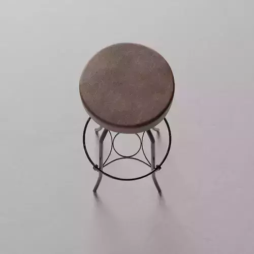 Bar stool leather 3D model Bar stool leather 3D model