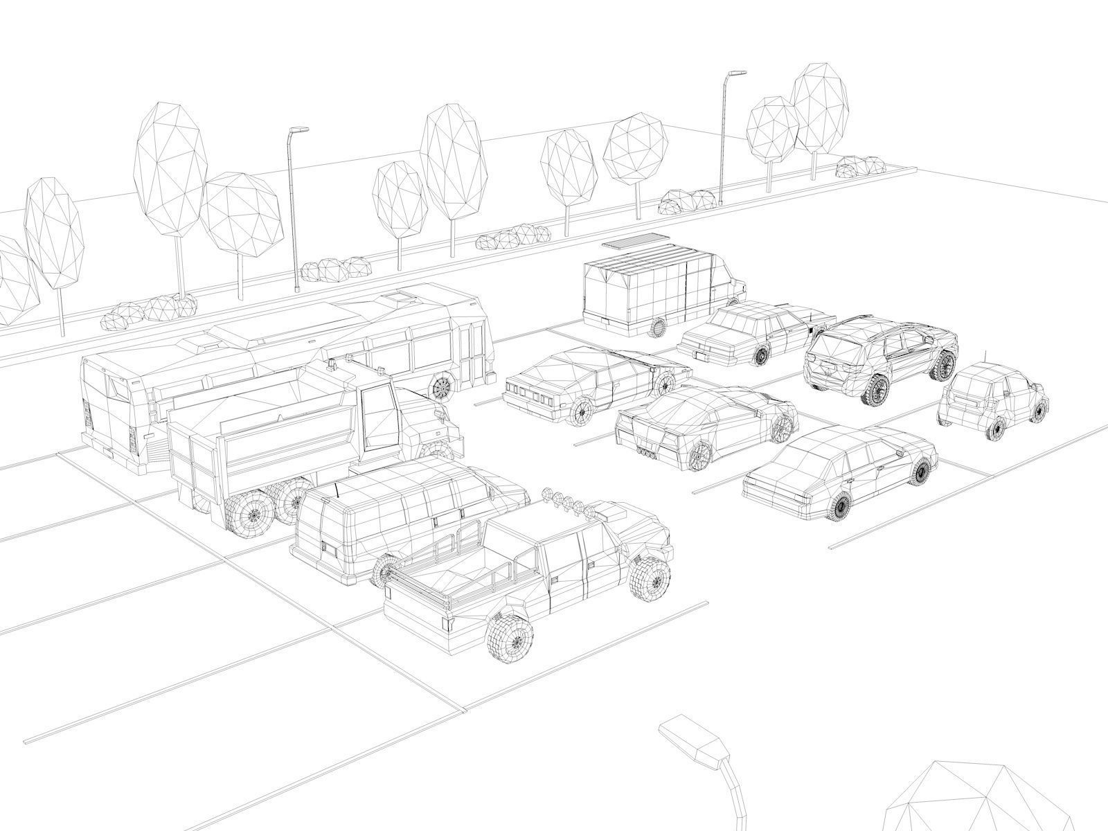 Cartoon Low Poly City Cars Pack Low-poly 3D model_12