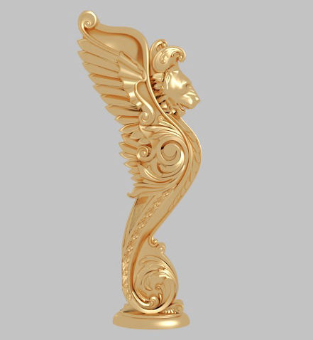 Classic 3D model of interior CNC sculpture gold inlaid 3D model_3