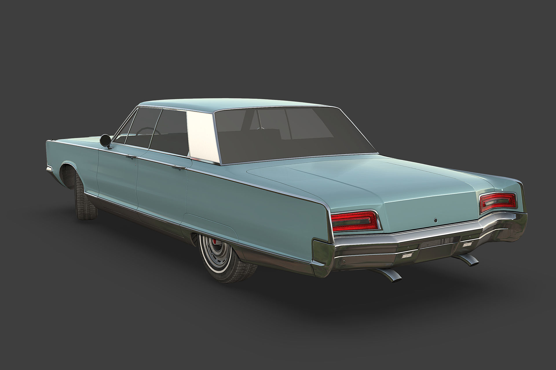 Chrystler New Yorker 1966 Low-poly 3D model_5