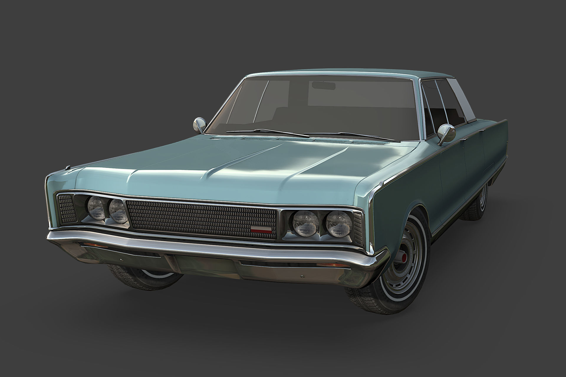 Chrystler New Yorker 1966 Low-poly 3D model_7