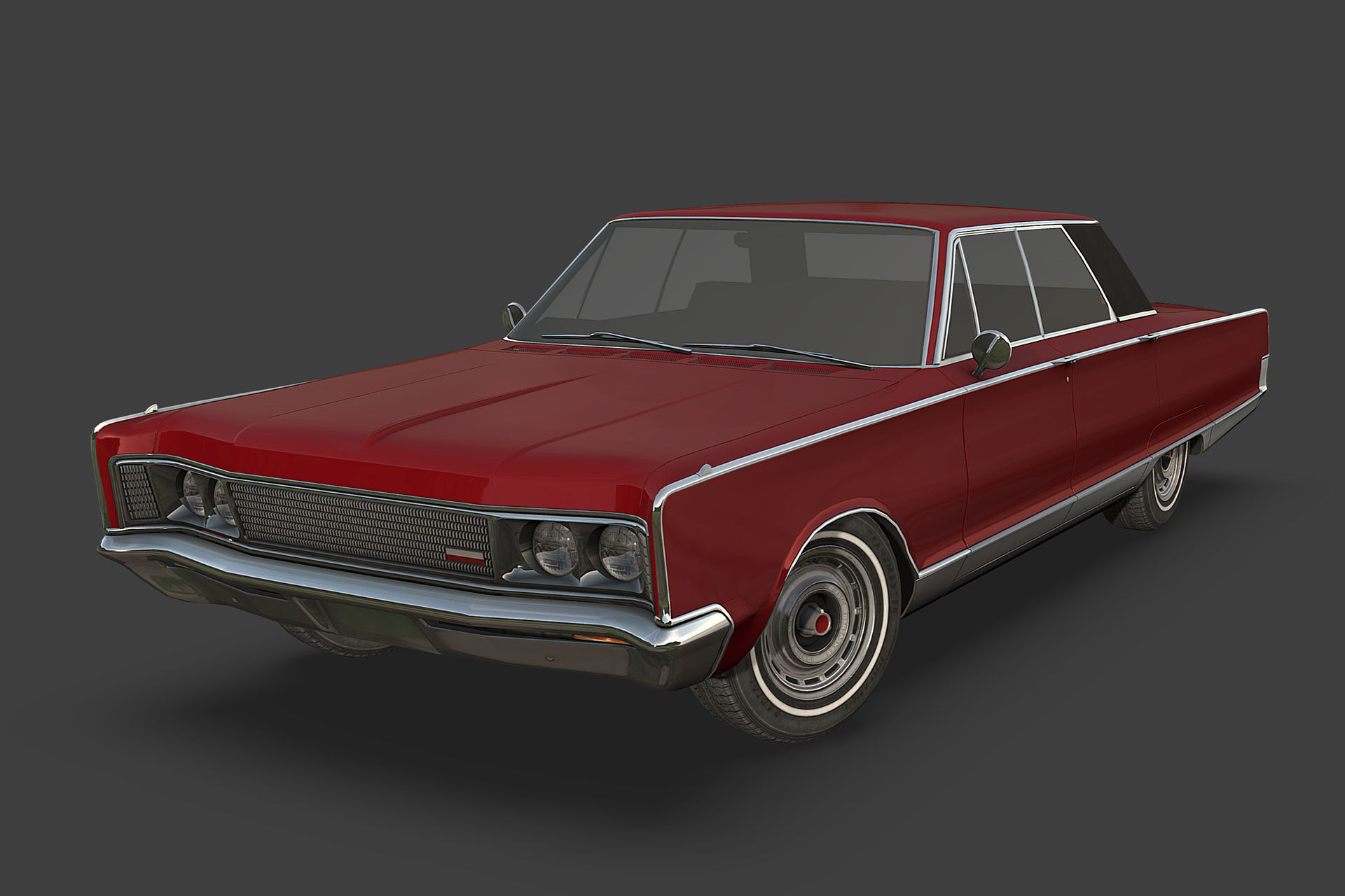 Chrystler New Yorker 1966 Low-poly 3D model_3