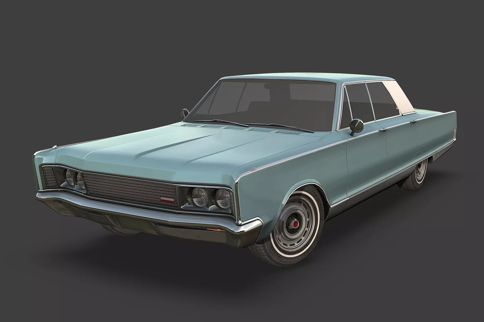 Chrystler New Yorker 1966 Low-poly 3D model_0