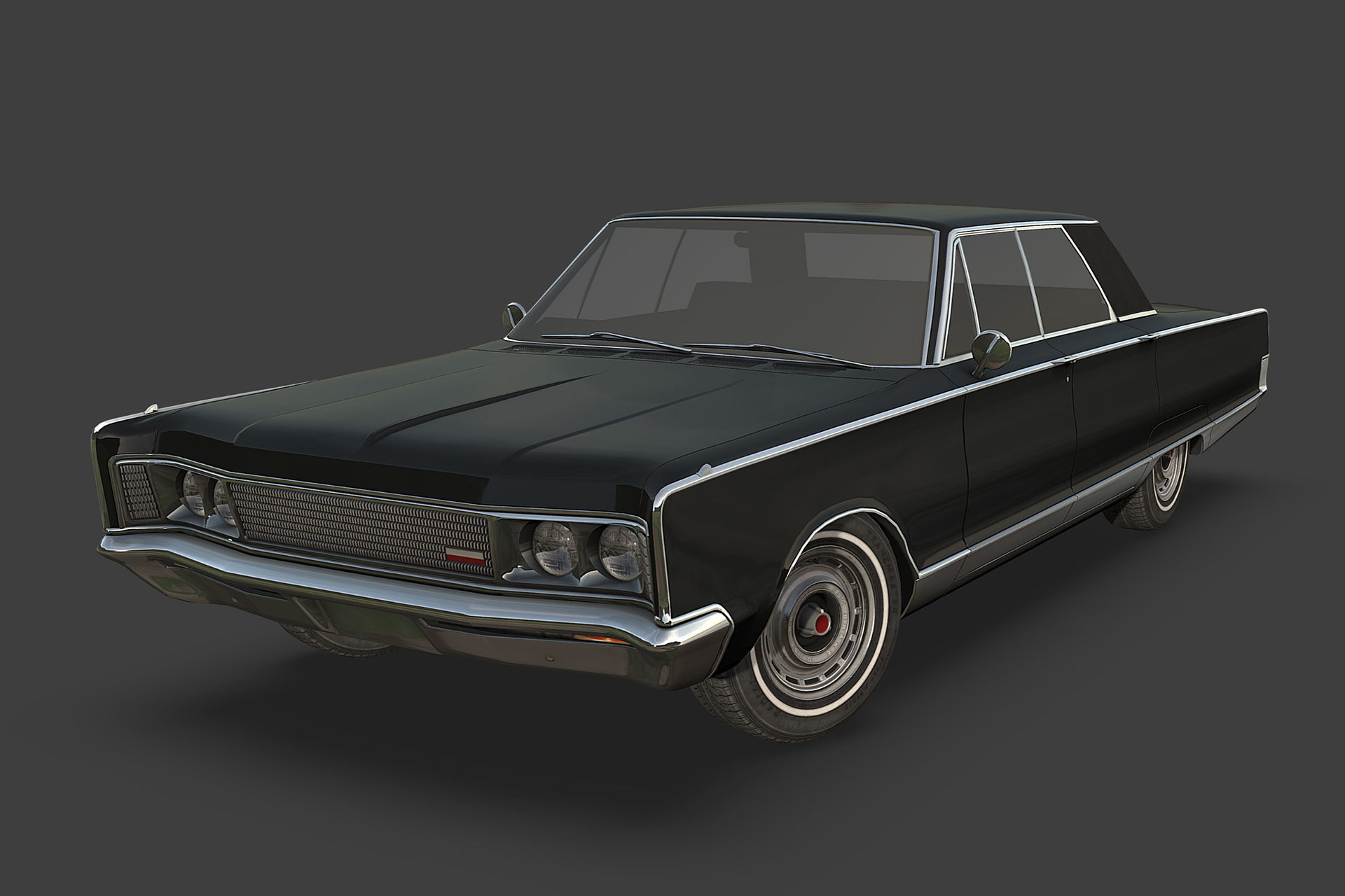 Chrystler New Yorker 1966 Low-poly 3D model_2