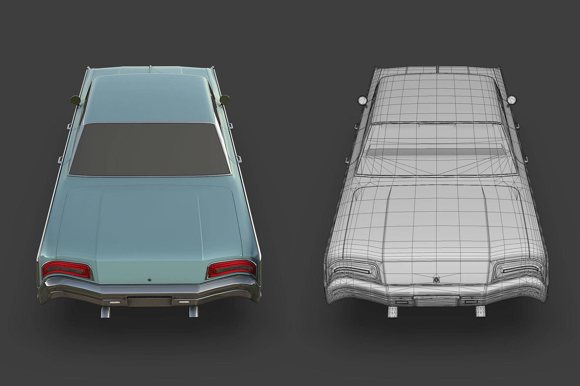 Chrystler New Yorker 1966 Low-poly 3D model_12