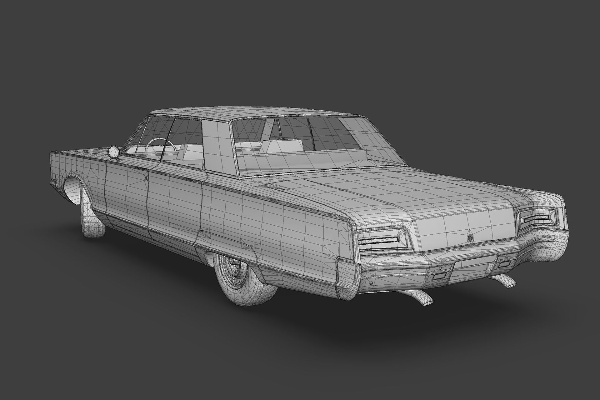 Chrystler New Yorker 1966 Low-poly 3D model_6