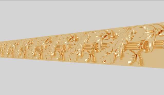 Classic 3D motifs inlaid with gold frame Texture_1