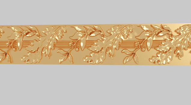 Classic 3D motifs inlaid with gold frame Texture_3
