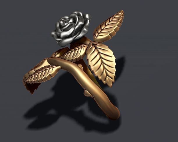 Rose ring 3D print model_3