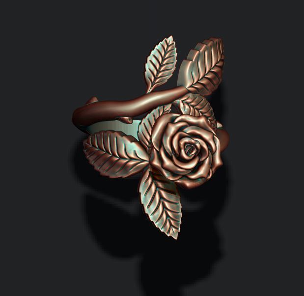 Rose ring 3D print model_1