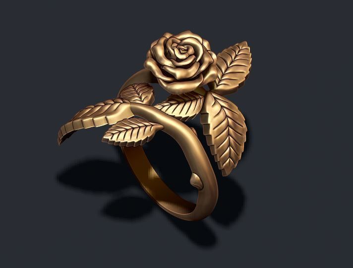 Rose ring 3D print model_6