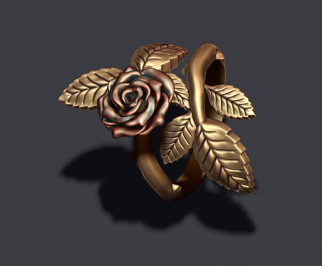 Rose ring 3D print model_2