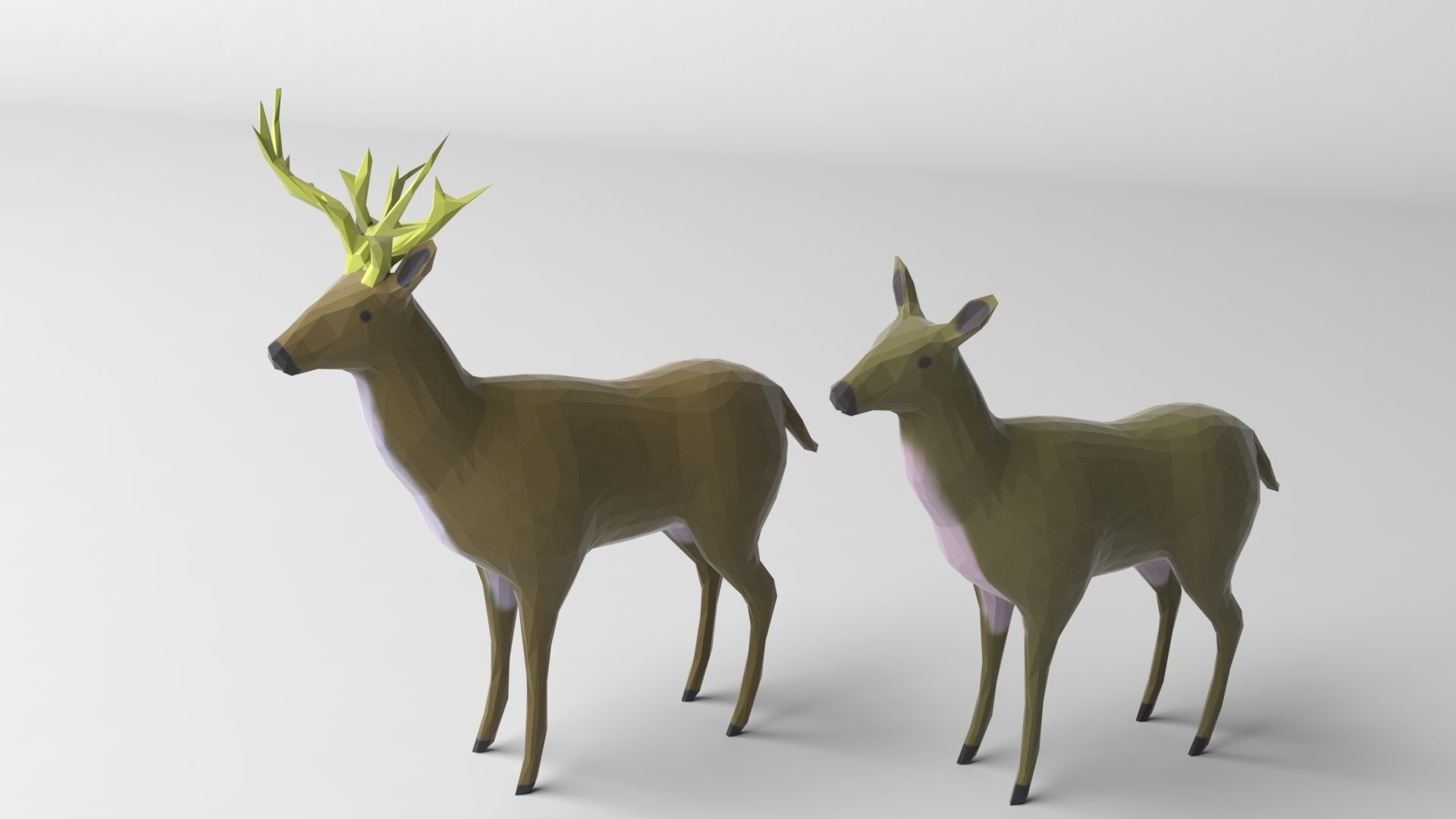 Pack of 9 low poly animals Low-poly 3D model_8