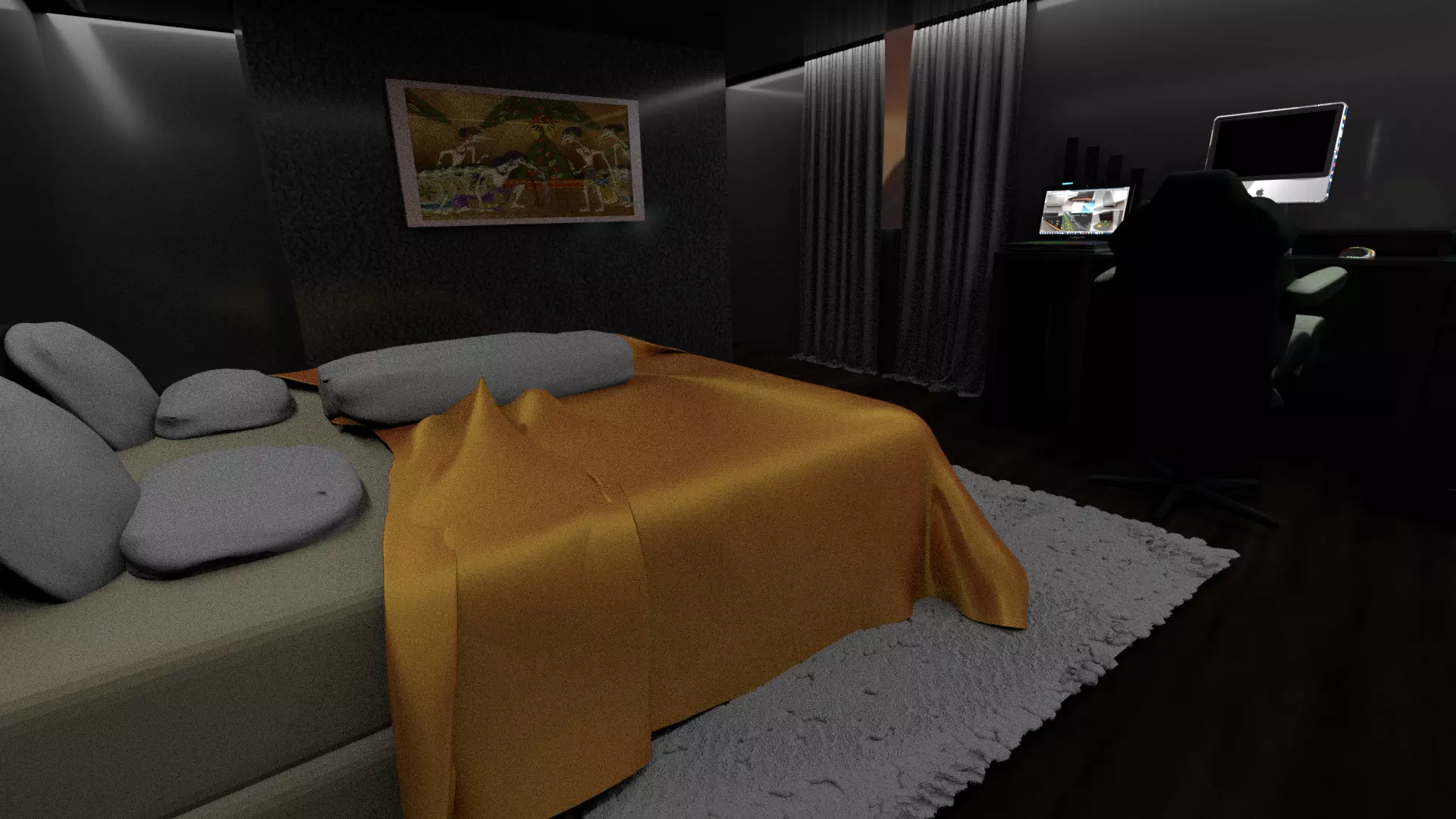 The Simple Room of an Animator Free low-poly 3D model