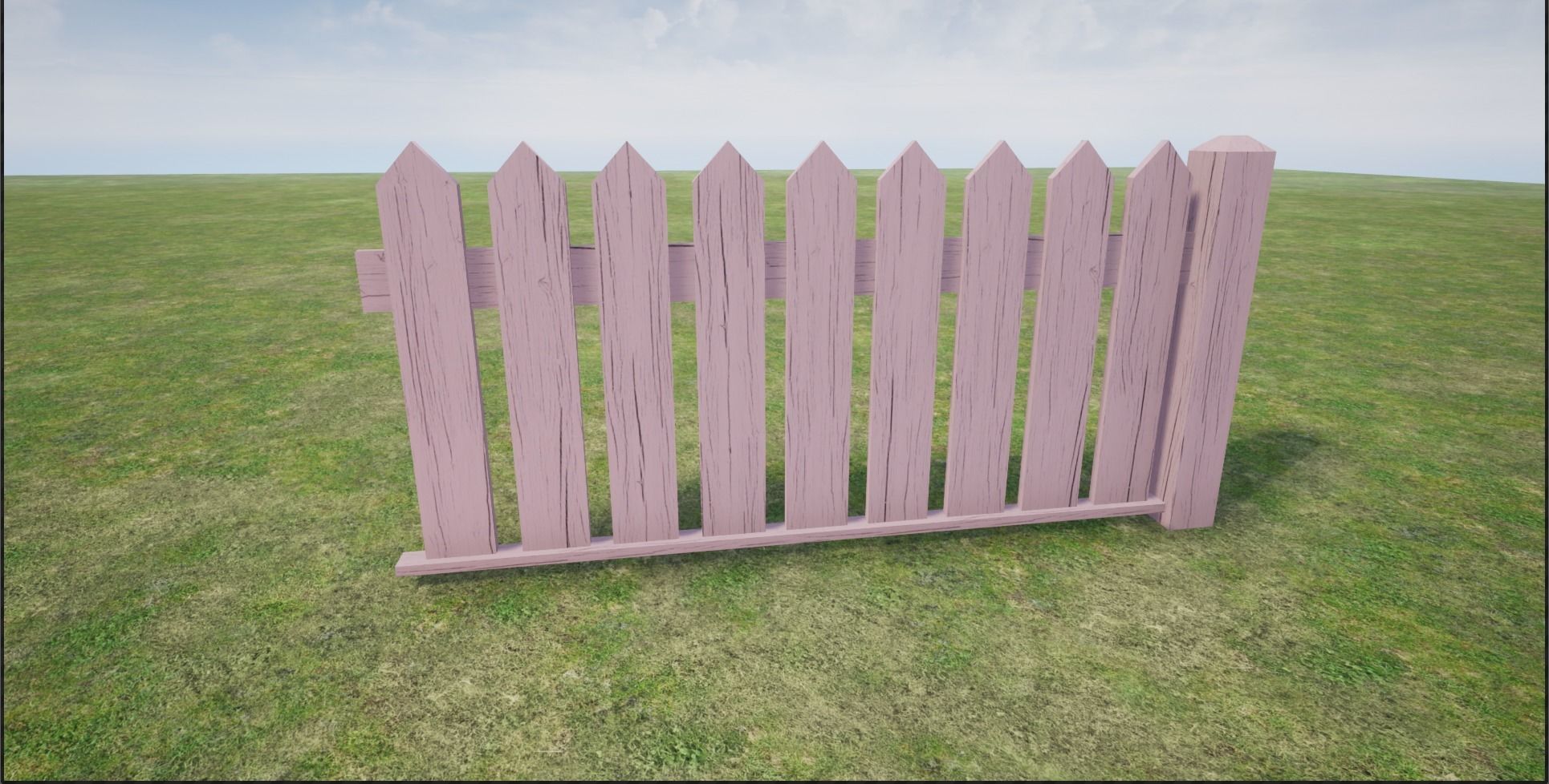 Modular Wooden Fence Low-poly 3D model_16