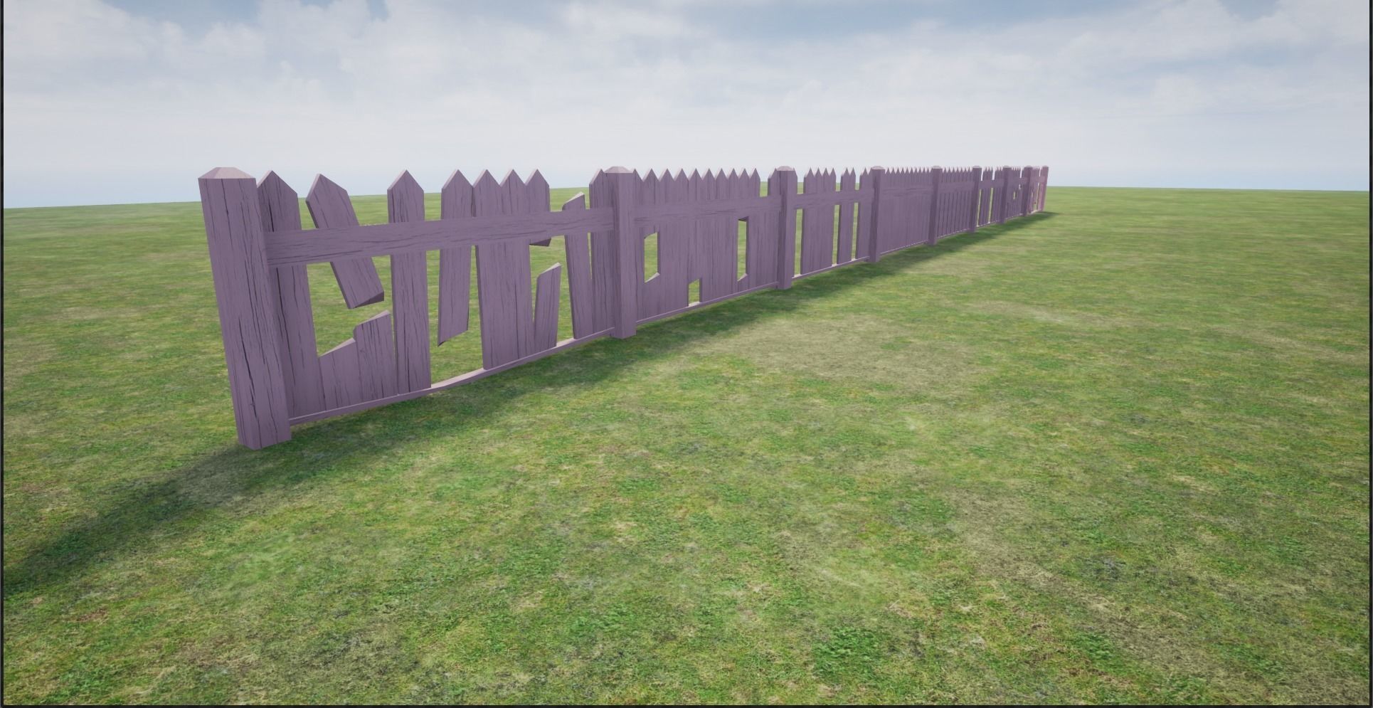Modular Wooden Fence Low-poly 3D model_11
