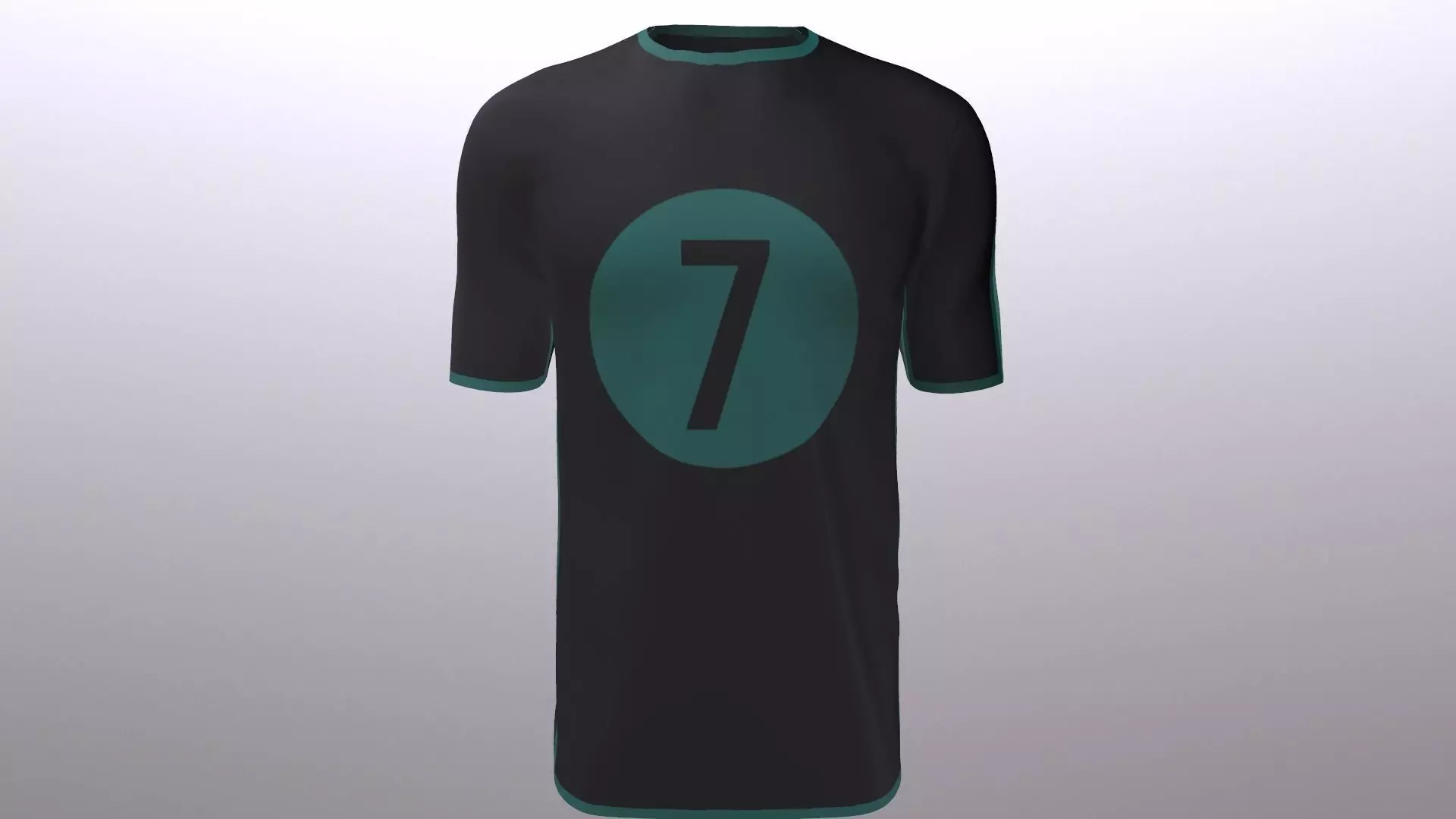 the 7 T-shirt soccer jersey with number seven Low-poly 3D model