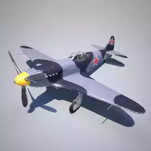 Yak-3 spitfire fighter plane - spitfire fighter plane Low-poly 3D model