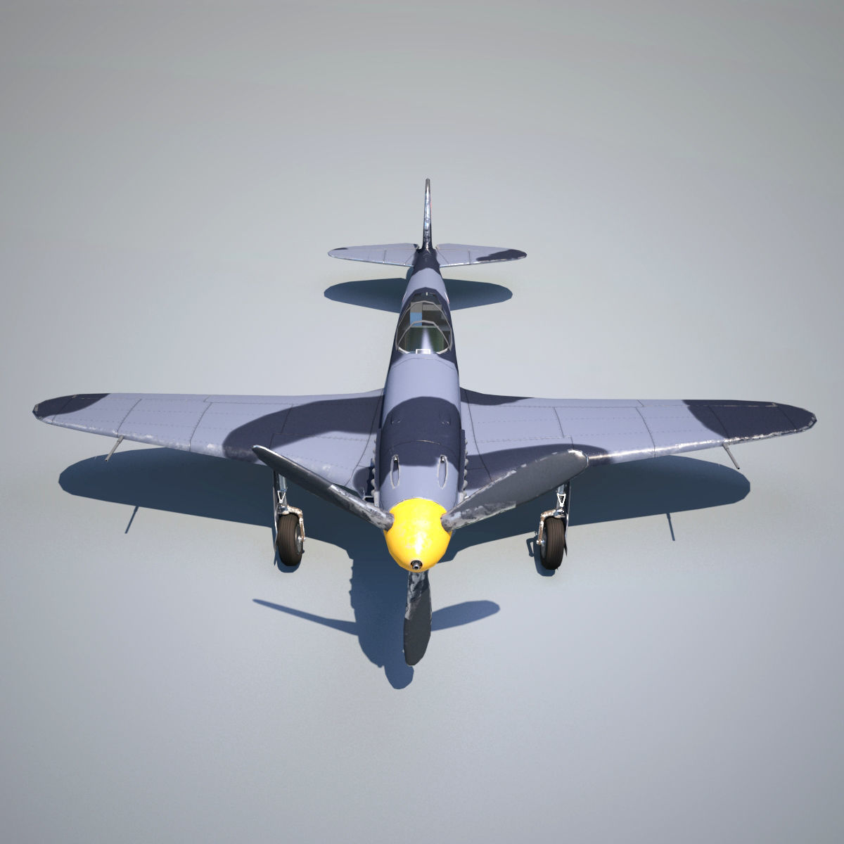 Yak-3 spitfire fighter plane - spitfire fighter plane Low-poly 3D model_3