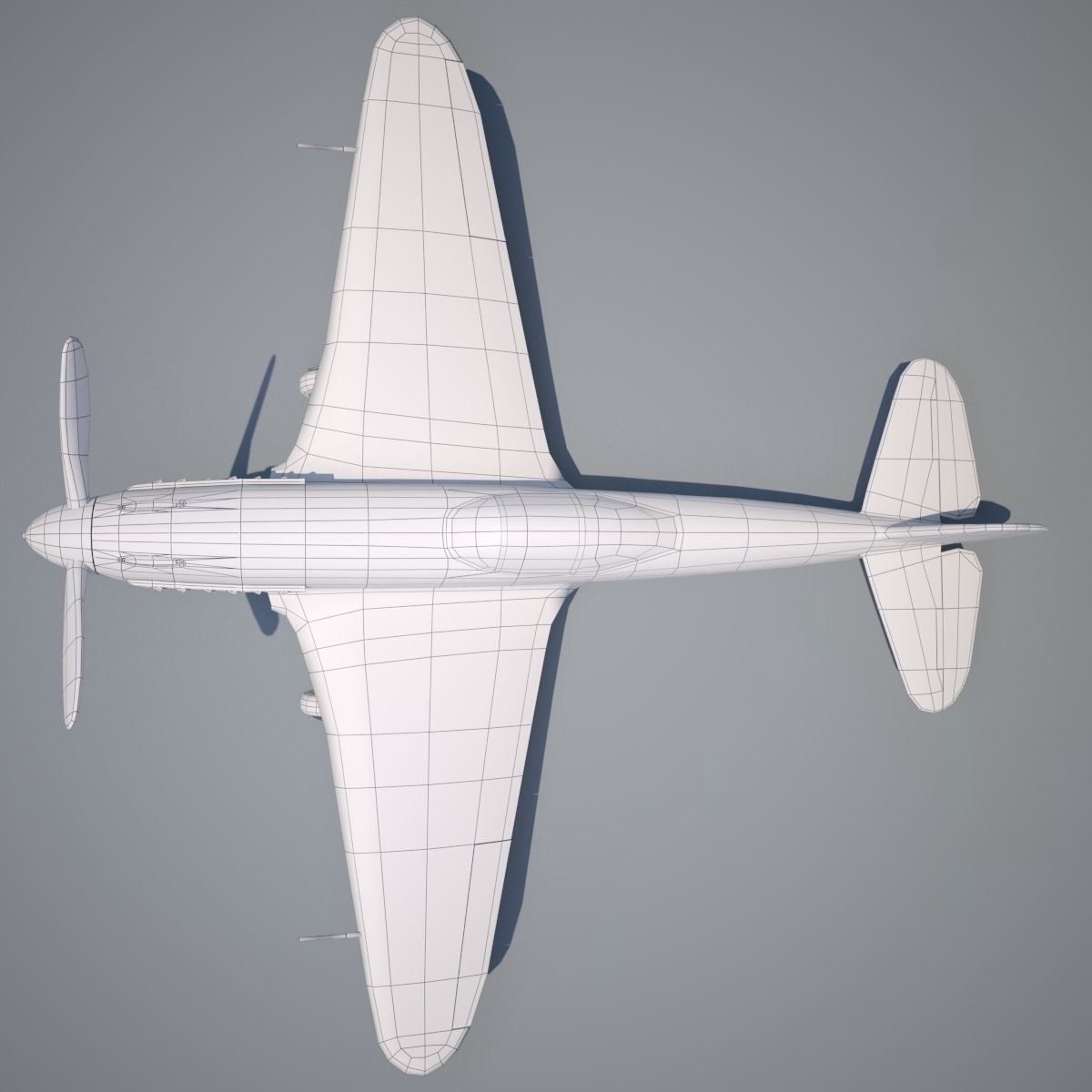Yak-3 spitfire fighter plane - spitfire fighter plane Low-poly 3D model_10