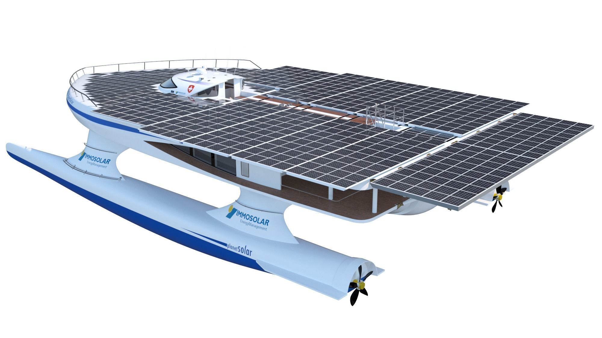 PlanetSolar solar powered boat Low-poly 3D model_2