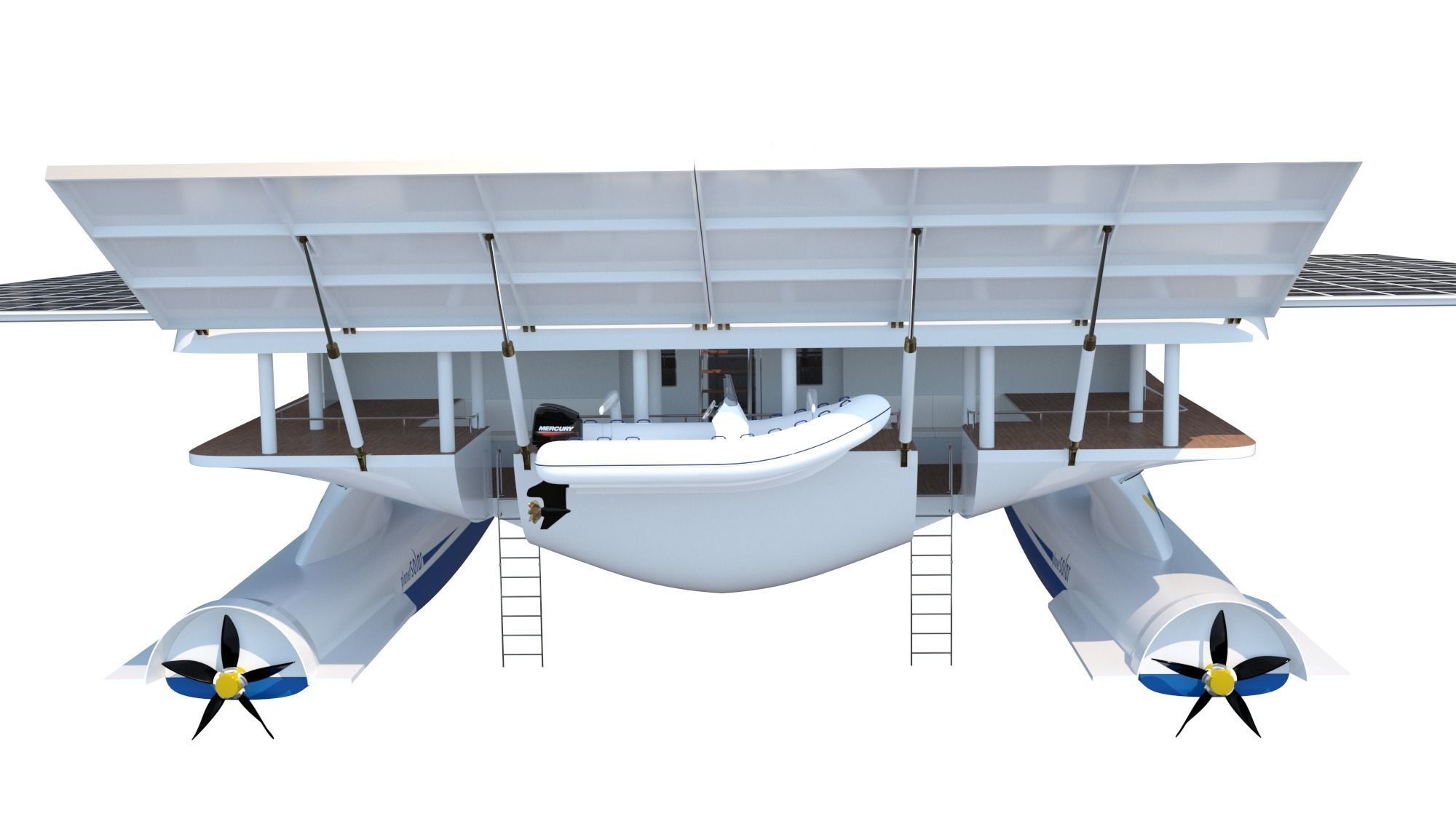 PlanetSolar solar powered boat Low-poly 3D model_12