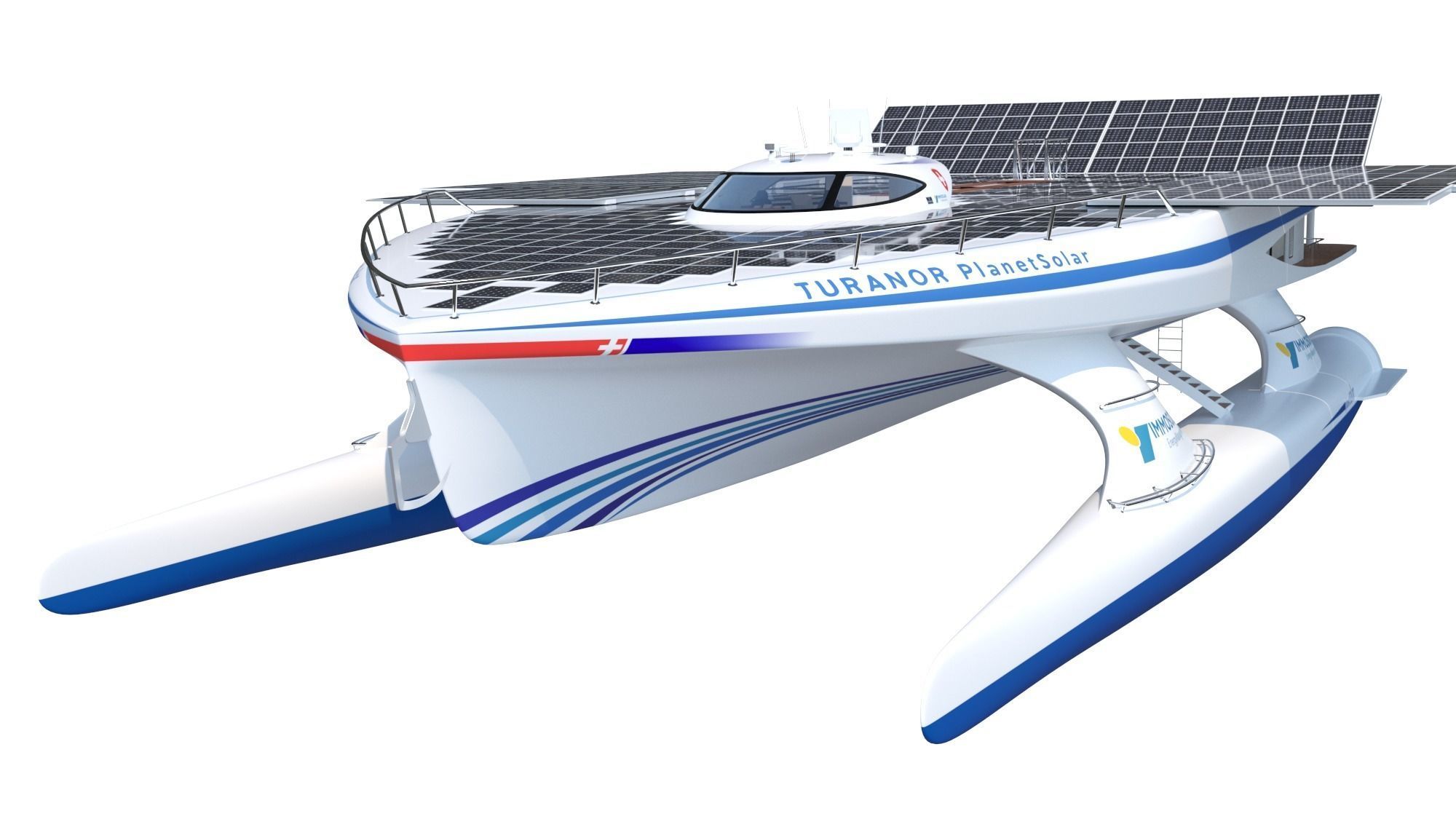 PlanetSolar solar powered boat Low-poly 3D model_14