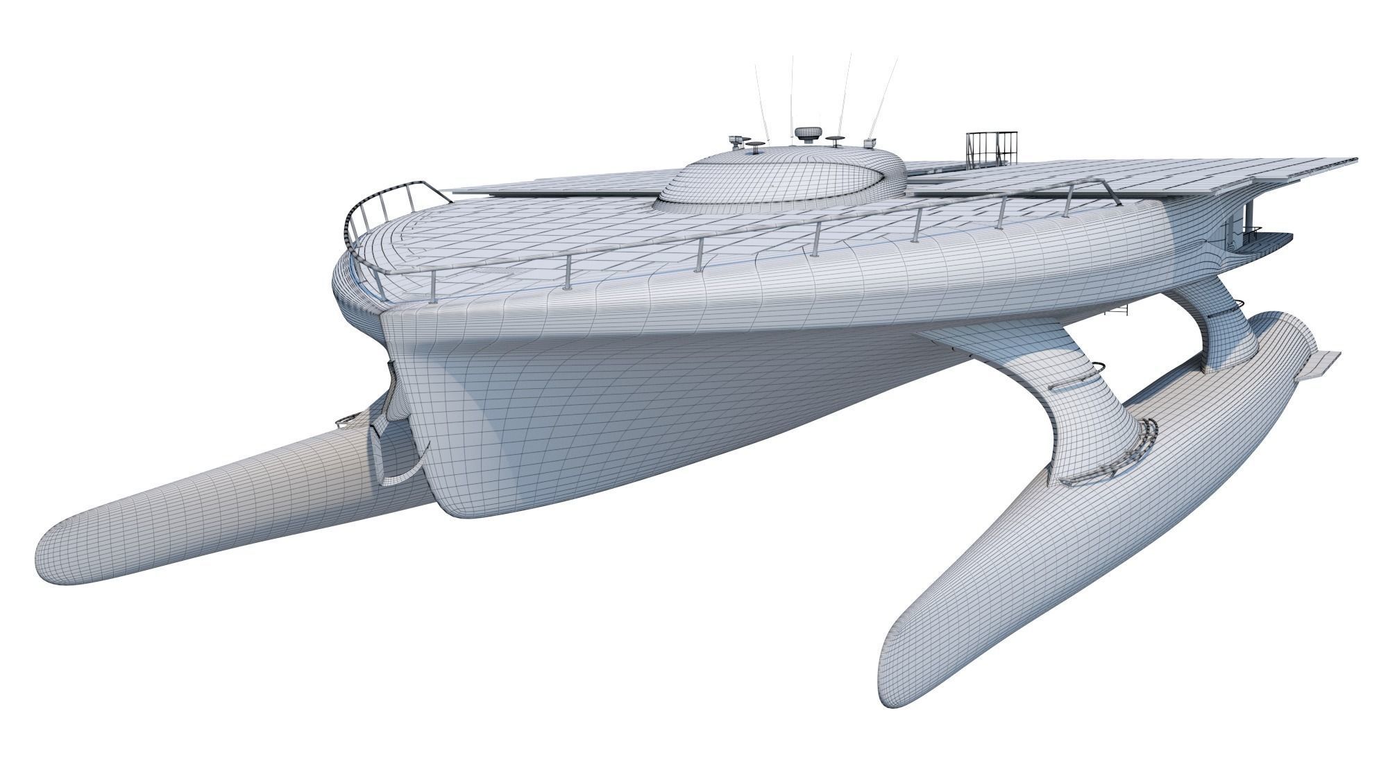 PlanetSolar solar powered boat Low-poly 3D model_30