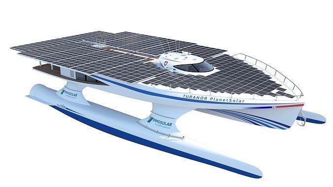 PlanetSolar solar powered boat Low-poly 3D model